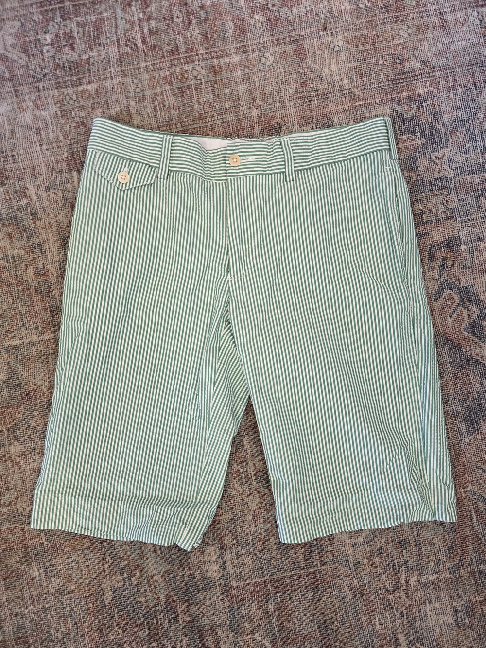 Ralph Lauren Green Striped Bermuda Shorts, Size 6